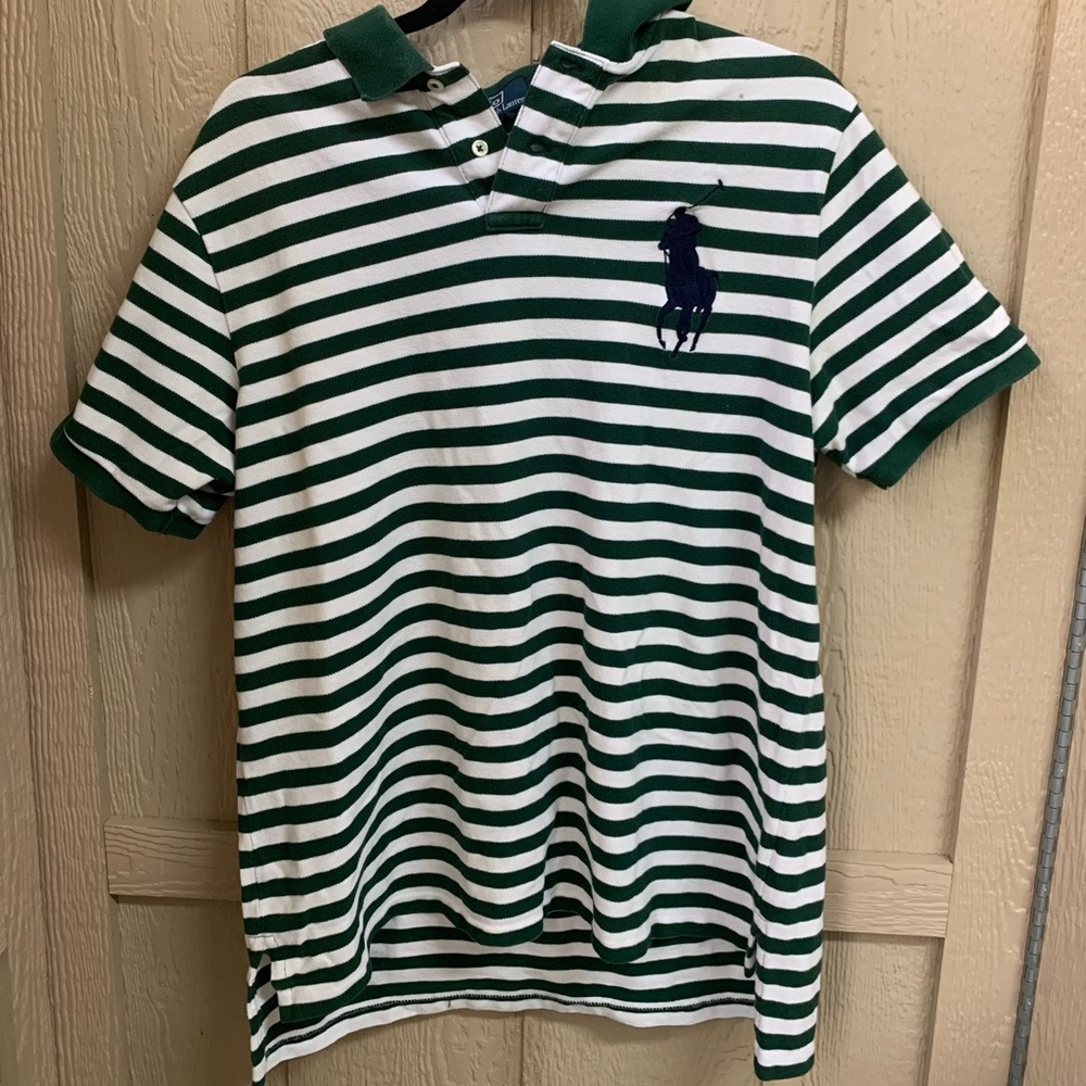 Polo By Ralph Lauren Mens Xl Green White Striped